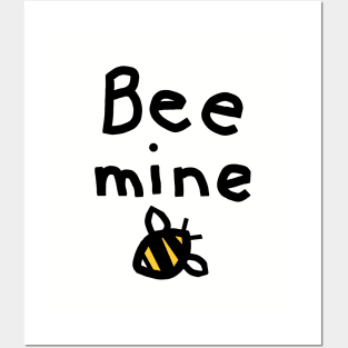 Honey Bee says Bee Mine Pun Valentines Day Message Posters and Art